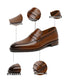 Elegant Genuine Leather Slip-On Oxford Loafers for Men - Formal and Casual Dress Shoes for Office & Career with Pointed Toe Design